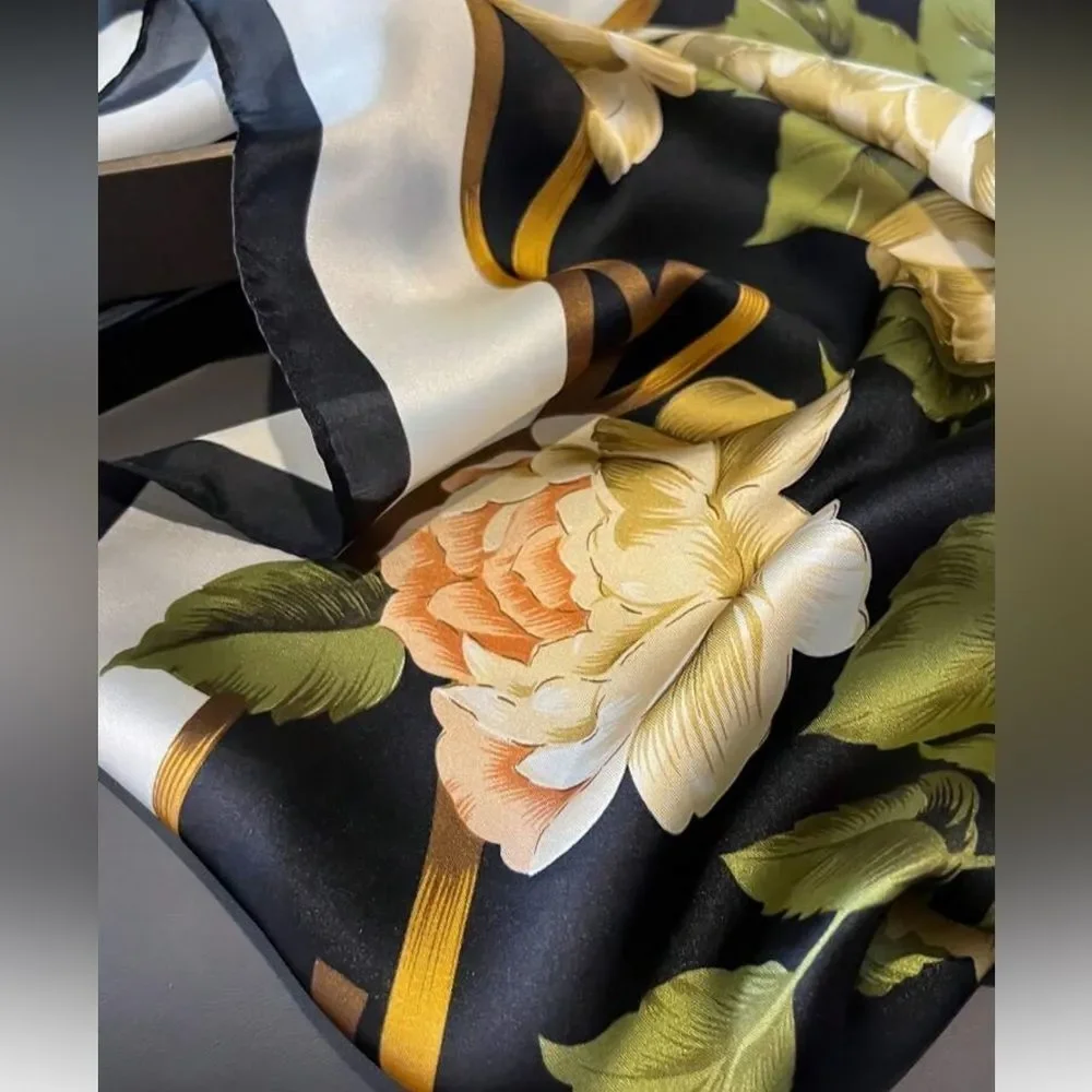 Floral black Scarf N1426